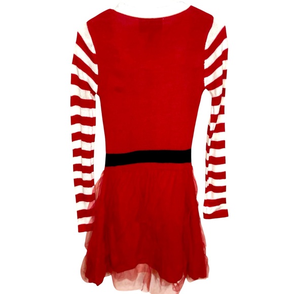 DEREK HEART Mrs. Santa Ugly Christmas Sweater Dress With Tulle Size Small - Picture 3 of 7
